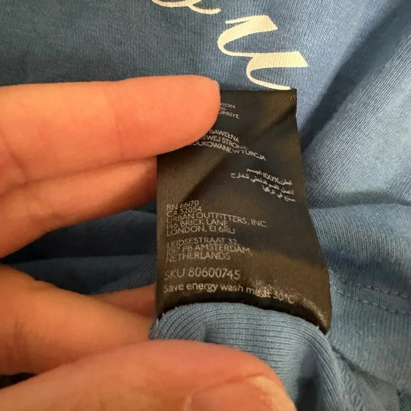 Urban Outfitters Anti-You Long Sleeve Baby Tee Blue Size Small Top NEW - Picture 8 of 8